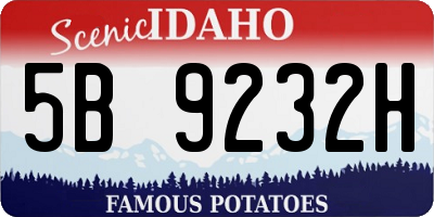 ID license plate 5B9232H