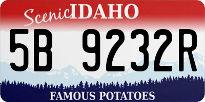 ID license plate 5B9232R