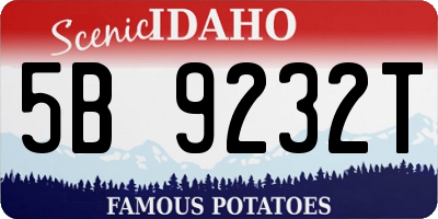 ID license plate 5B9232T