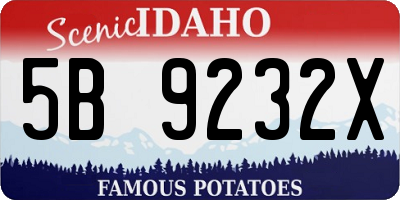 ID license plate 5B9232X