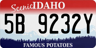 ID license plate 5B9232Y
