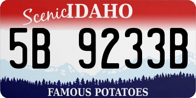 ID license plate 5B9233B