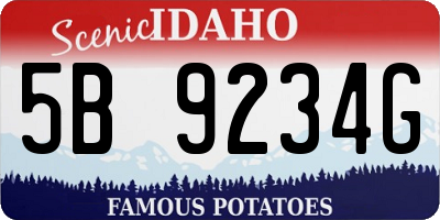 ID license plate 5B9234G