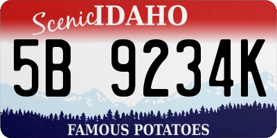 ID license plate 5B9234K