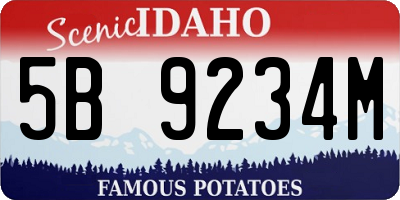 ID license plate 5B9234M