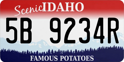 ID license plate 5B9234R