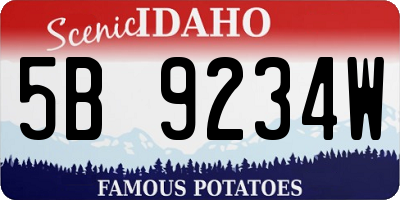 ID license plate 5B9234W