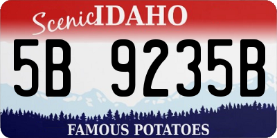 ID license plate 5B9235B