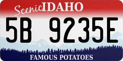 ID license plate 5B9235E