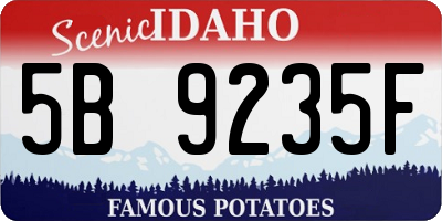 ID license plate 5B9235F