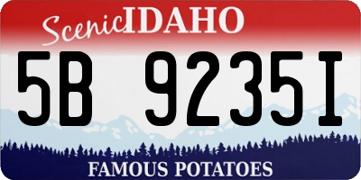 ID license plate 5B9235I