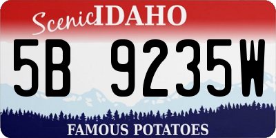 ID license plate 5B9235W