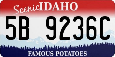 ID license plate 5B9236C