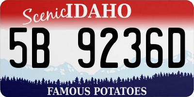 ID license plate 5B9236D
