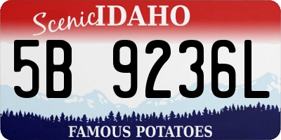 ID license plate 5B9236L