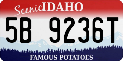 ID license plate 5B9236T