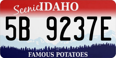 ID license plate 5B9237E