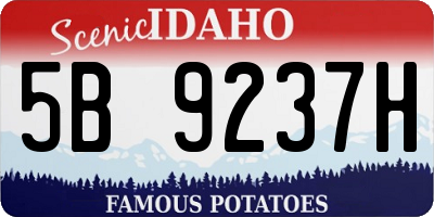 ID license plate 5B9237H