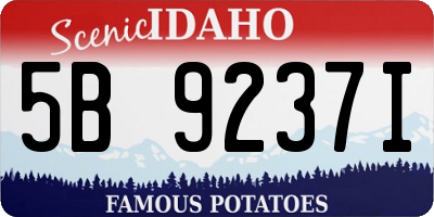 ID license plate 5B9237I