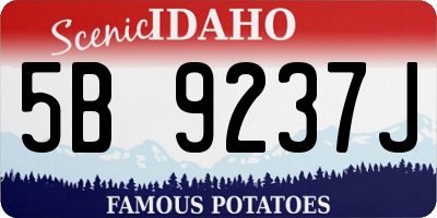 ID license plate 5B9237J