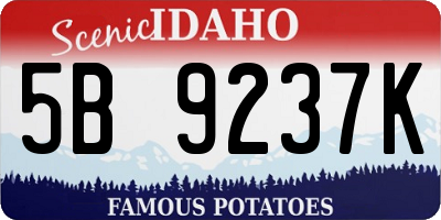 ID license plate 5B9237K