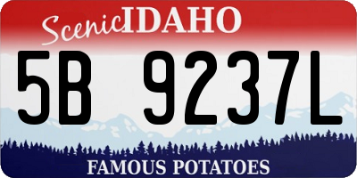 ID license plate 5B9237L