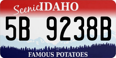 ID license plate 5B9238B