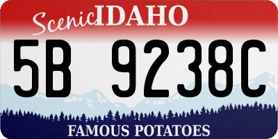 ID license plate 5B9238C