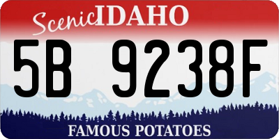 ID license plate 5B9238F