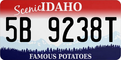 ID license plate 5B9238T