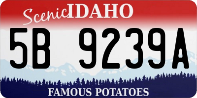 ID license plate 5B9239A