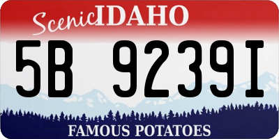 ID license plate 5B9239I