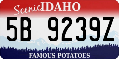 ID license plate 5B9239Z