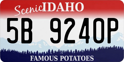 ID license plate 5B9240P