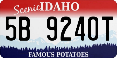 ID license plate 5B9240T