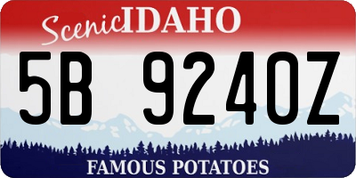 ID license plate 5B9240Z