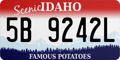 ID license plate 5B9242L