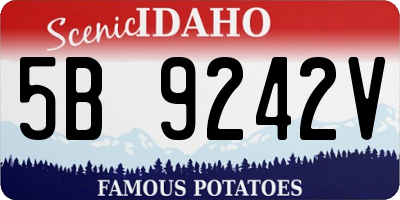 ID license plate 5B9242V