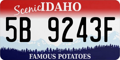 ID license plate 5B9243F