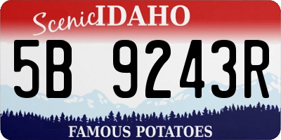 ID license plate 5B9243R