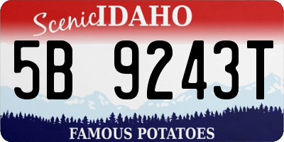 ID license plate 5B9243T