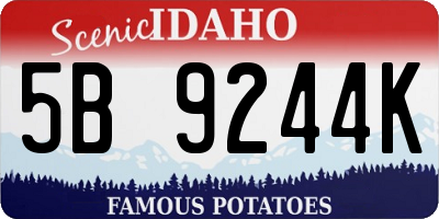 ID license plate 5B9244K