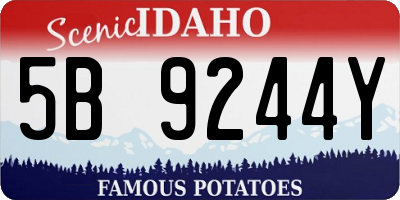 ID license plate 5B9244Y