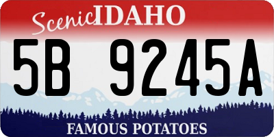 ID license plate 5B9245A