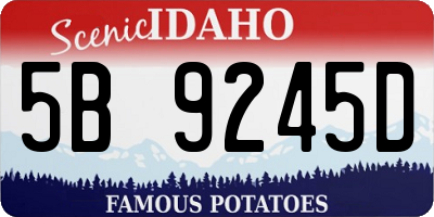 ID license plate 5B9245D