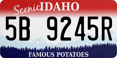 ID license plate 5B9245R
