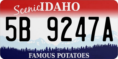 ID license plate 5B9247A
