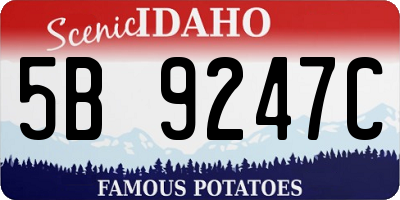 ID license plate 5B9247C