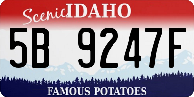 ID license plate 5B9247F
