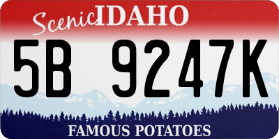 ID license plate 5B9247K